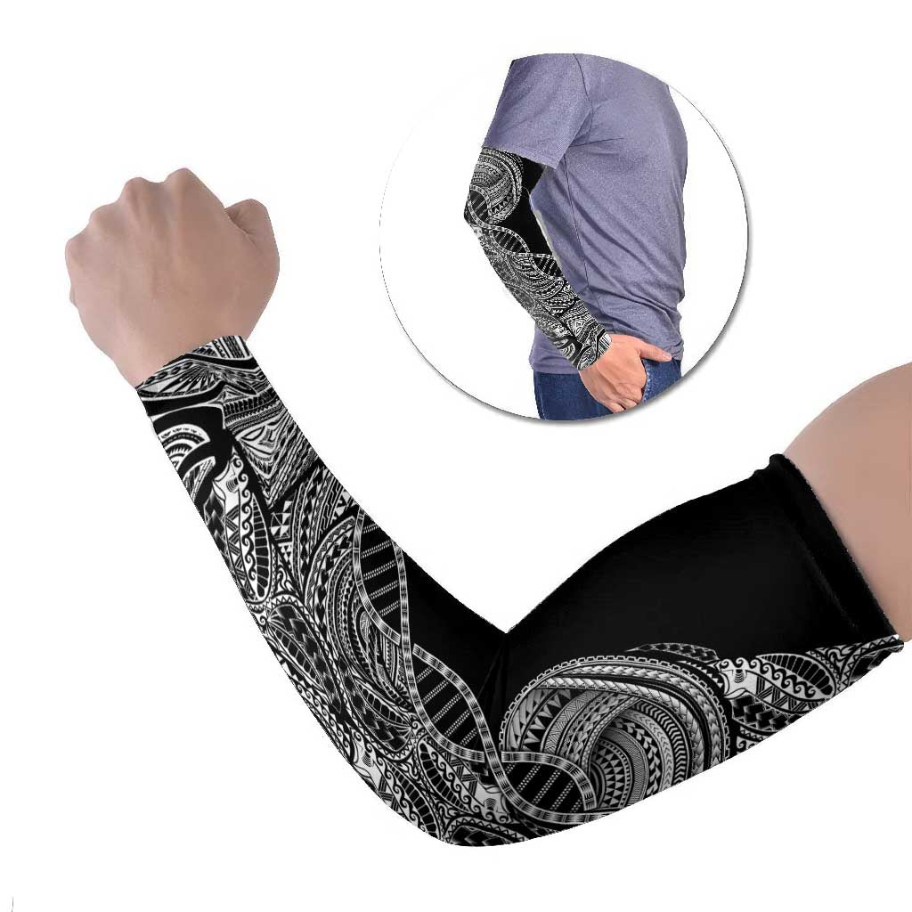 Samoan DNA Art Tattoo Arm Sleeves Polynesian Pattern Black Color