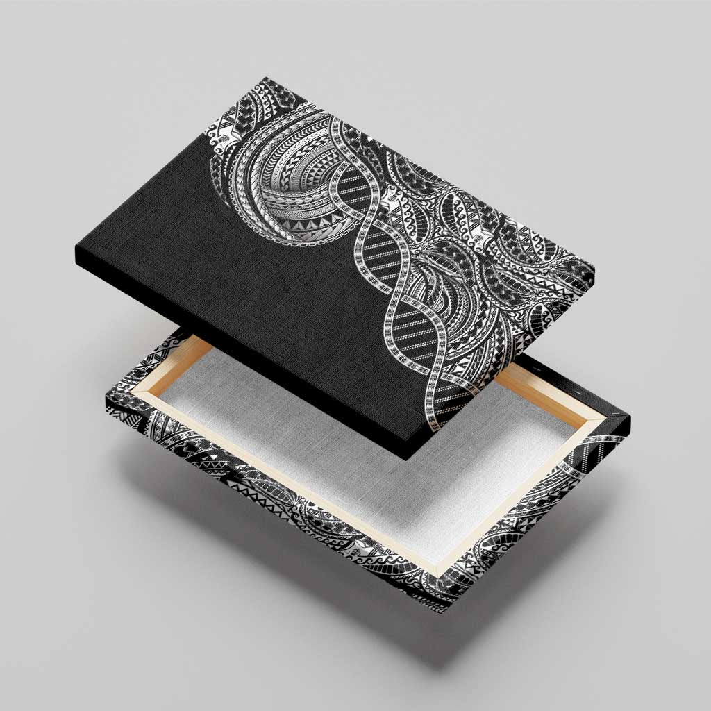 Samoan DNA Art Tattoo Canvas Wall Art Polynesian Pattern Black Color