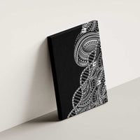 Samoan DNA Art Tattoo Canvas Wall Art Polynesian Pattern Black Color