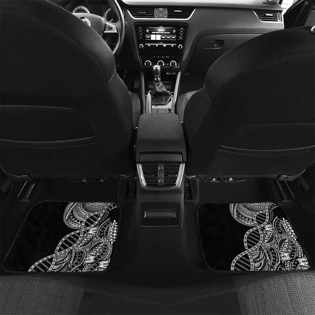 Samoan DNA Art Tattoo Car Mats Polynesian Pattern Black Color