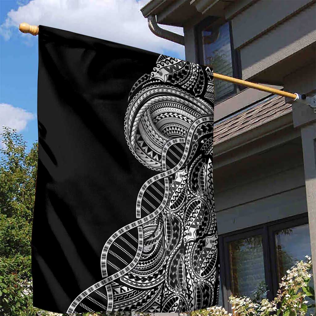 Samoan DNA Art Tattoo Garden Flag Polynesian Pattern Black Color
