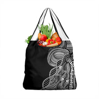Samoan DNA Art Tattoo Grocery Bag Polynesian Pattern Black Color