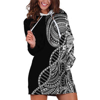 Samoan DNA Art Tattoo Hoodie Dress Polynesian Pattern Black Color LT03 Black - Polynesian Pride