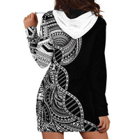 Samoan DNA Art Tattoo Hoodie Dress Polynesian Pattern Black Color LT03 - Polynesian Pride
