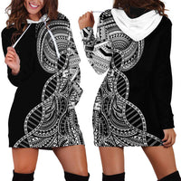 Samoan DNA Art Tattoo Hoodie Dress Polynesian Pattern Black Color LT03 - Polynesian Pride