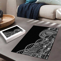 Samoan DNA Art Tattoo Puzzle Polynesian Pattern Black Color