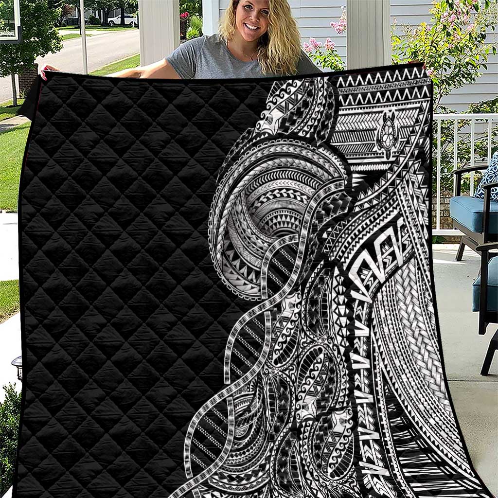 Samoan DNA Art Tattoo Quilt Polynesian Pattern Black Color