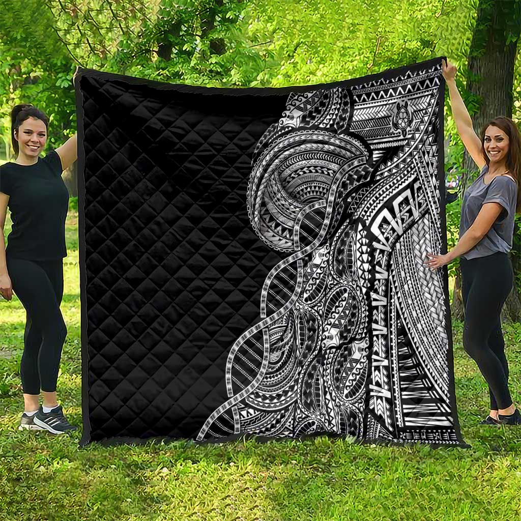 Samoan DNA Art Tattoo Quilt Polynesian Pattern Black Color