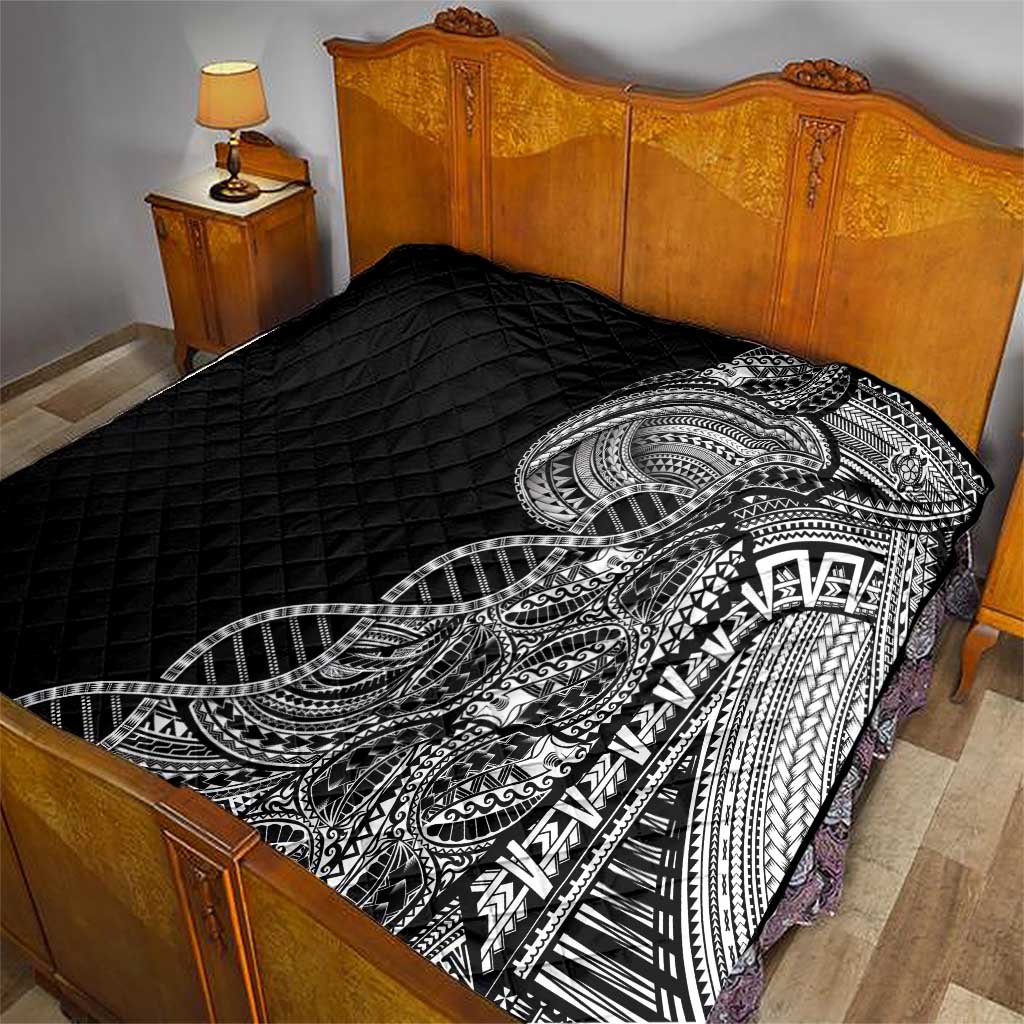 Samoan DNA Art Tattoo Quilt Polynesian Pattern Black Color