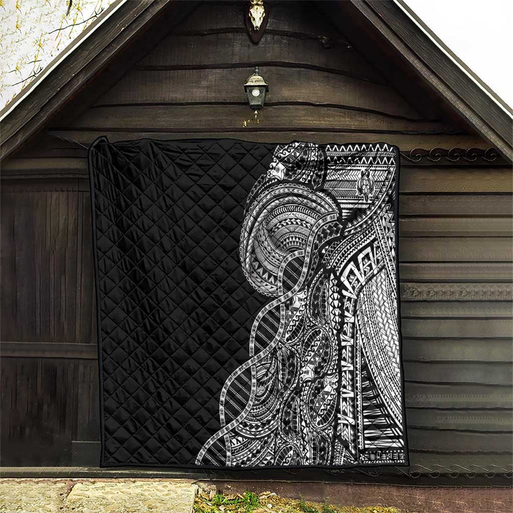 Samoan DNA Art Tattoo Quilt Polynesian Pattern Black Color