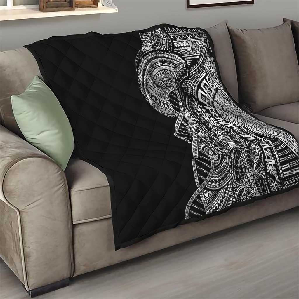 Samoan DNA Art Tattoo Quilt Polynesian Pattern Black Color