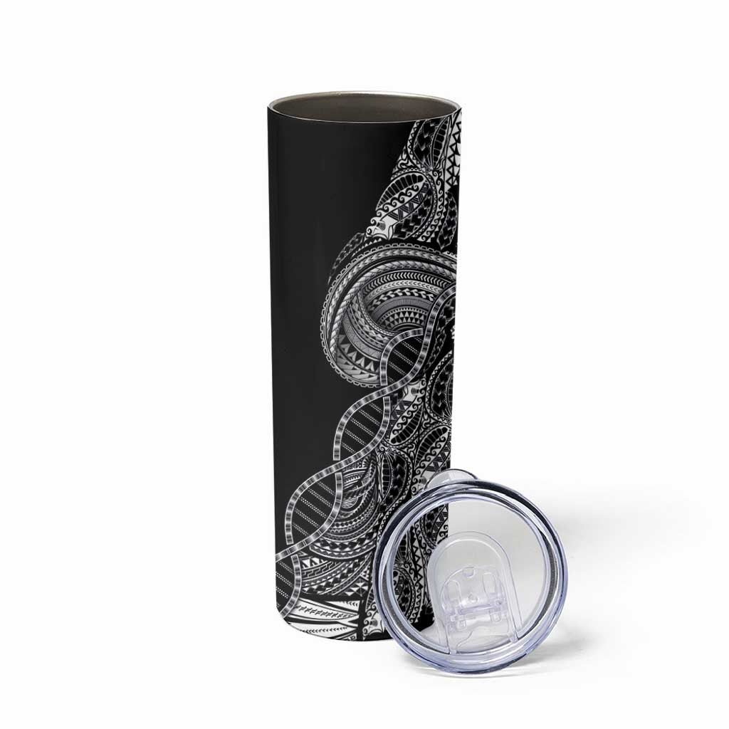 Samoan DNA Art Tattoo Skinny Tumbler Polynesian Pattern Black Color