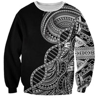 Samoan DNA Art Tattoo Sweatshirt Polynesian Pattern Black Color