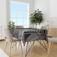 Samoan DNA Art Tattoo Tablecloth Polynesian Pattern Black Color