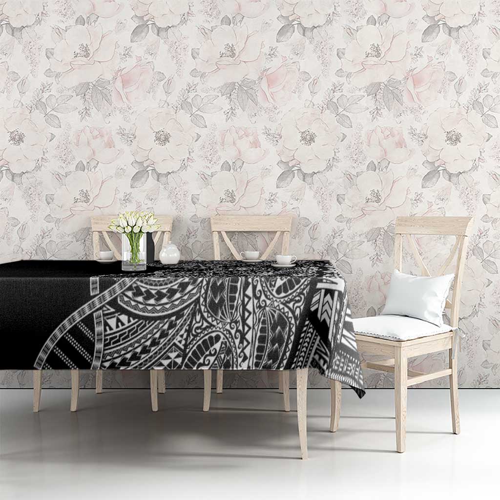 Samoan DNA Art Tattoo Tablecloth Polynesian Pattern Black Color