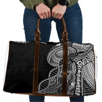Samoan DNA Art Tattoo Travel Bag Polynesian Pattern Black Color
