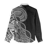 Samoan DNA Art Tattoo Women Casual Shirt Polynesian Pattern Black Color LT03 - Polynesian Pride