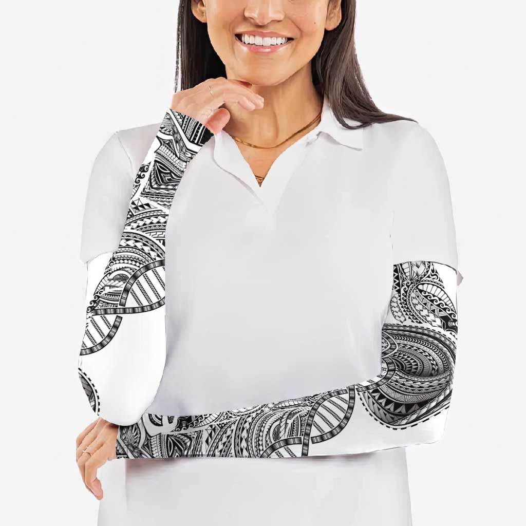 Samoan DNA Art Tattoo Arm Sleeves Polynesian Pattern White Color