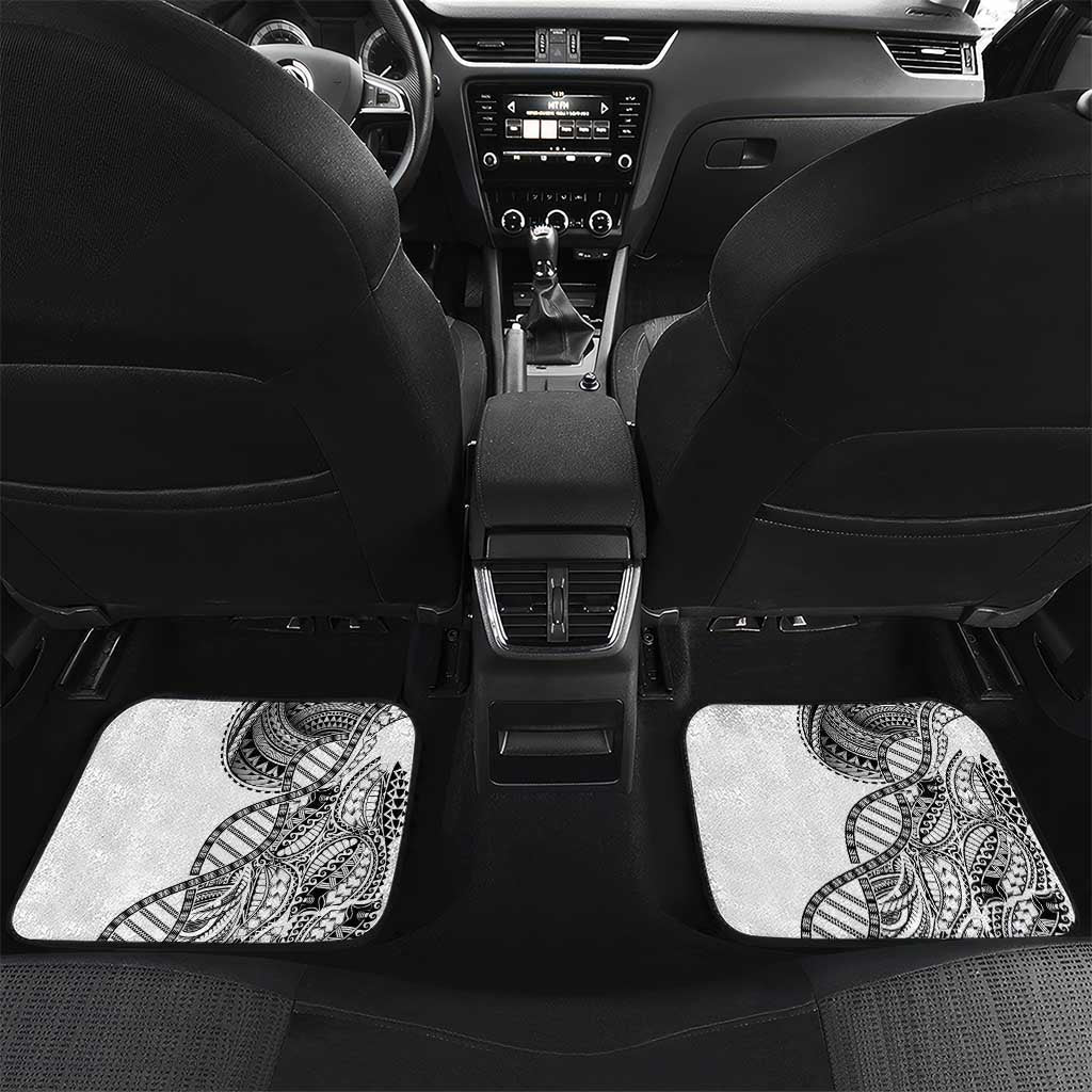 Samoan DNA Art Tattoo Car Mats Polynesian Pattern White Color