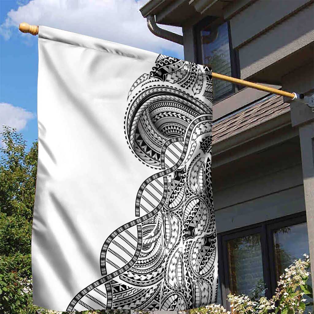 Samoan DNA Art Tattoo Garden Flag Polynesian Pattern White Color
