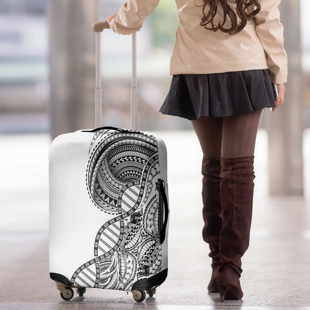 Samoan DNA Art Tattoo Luggage Cover Polynesian Pattern White Color