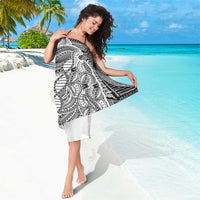 Samoan DNA Art Tattoo Sarong Polynesian Pattern White Color