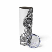 Samoan DNA Art Tattoo Skinny Tumbler Polynesian Pattern White Color