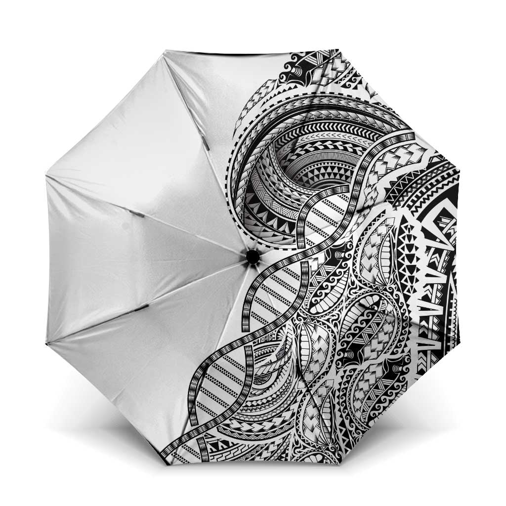 Samoan DNA Art Tattoo Umbrella Polynesian Pattern White Color