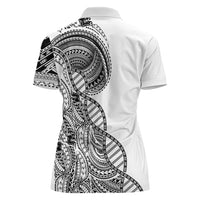 Samoan DNA Art Tattoo Women Polo Shirt Polynesian Pattern White Color LT03 - Polynesian Pride