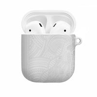 Samoan DNA Art Tattoo AirPods Case Polynesian Pattern All White