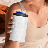 Samoan DNA Art Tattoo 4 in 1 Can Cooler Tumbler Polynesian Pattern All White LT03 - Polynesian Pride