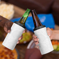 Samoan DNA Art Tattoo 4 in 1 Can Cooler Tumbler Polynesian Pattern All White LT03 - Polynesian Pride