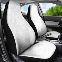 Samoan DNA Art Tattoo Car Seat Cover Polynesian Pattern All White