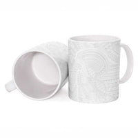 Samoan DNA Art Tattoo Ceramic Mug Polynesian Pattern All White