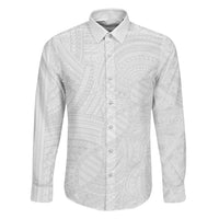 Samoan DNA Art Tattoo Family Matching Summer Maxi Dress and Hawaiian Shirt Polynesian Pattern All White