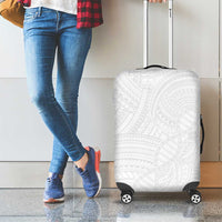 Samoan DNA Art Tattoo Luggage Cover Polynesian Pattern All White