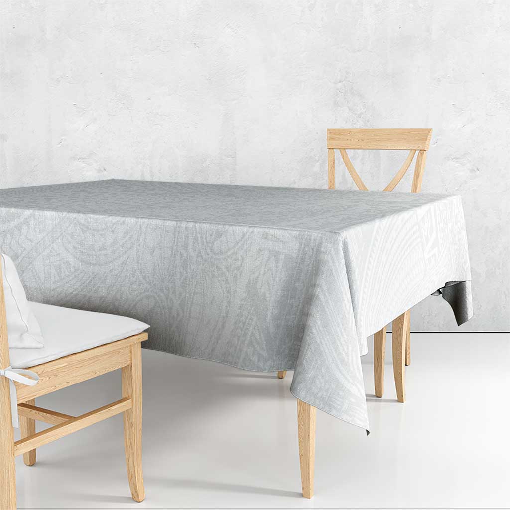 Samoan DNA Art Tattoo Tablecloth Polynesian Pattern All White
