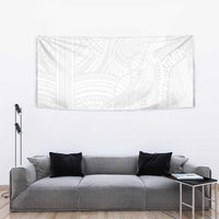 Samoan DNA Art Tattoo Tapestry Polynesian Pattern All White