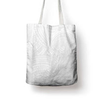 Samoan DNA Art Tattoo Tote Bag Polynesian Pattern All White