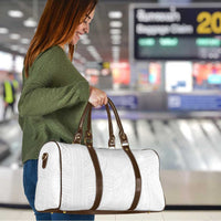 Samoan DNA Art Tattoo Travel Bag Polynesian Pattern All White