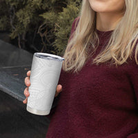 Samoan DNA Art Tattoo Tumbler Cup Polynesian Pattern All White