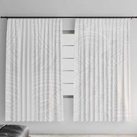 Samoan DNA Art Tattoo Window Curtain Polynesian Pattern All White