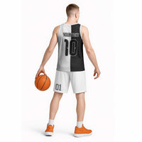 Custom New Zealand Football Basketball Jersey Silver Fern and Maori Tribal Black White Half Sporty Style