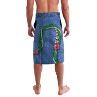 Hawaii Pikake and Maile Lei Lavalava Honu Polynesian Pattern Blue Color