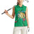 Hawaii Pikake and Maile Lei Women Sleeveless Polo Shirt Honu Polynesian Pattern Green Color