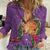 Hawaii Pikake and Maile Lei Women Casual Shirt Honu Polynesian Pattern Pink Color
