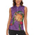 Hawaii Pikake and Maile Lei Women Sleeveless Polo Shirt Honu Polynesian Pattern Pink Color