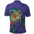 Hawaii Pikake and Maile Lei Polo Shirt Honu Polynesian Pattern Purple Color