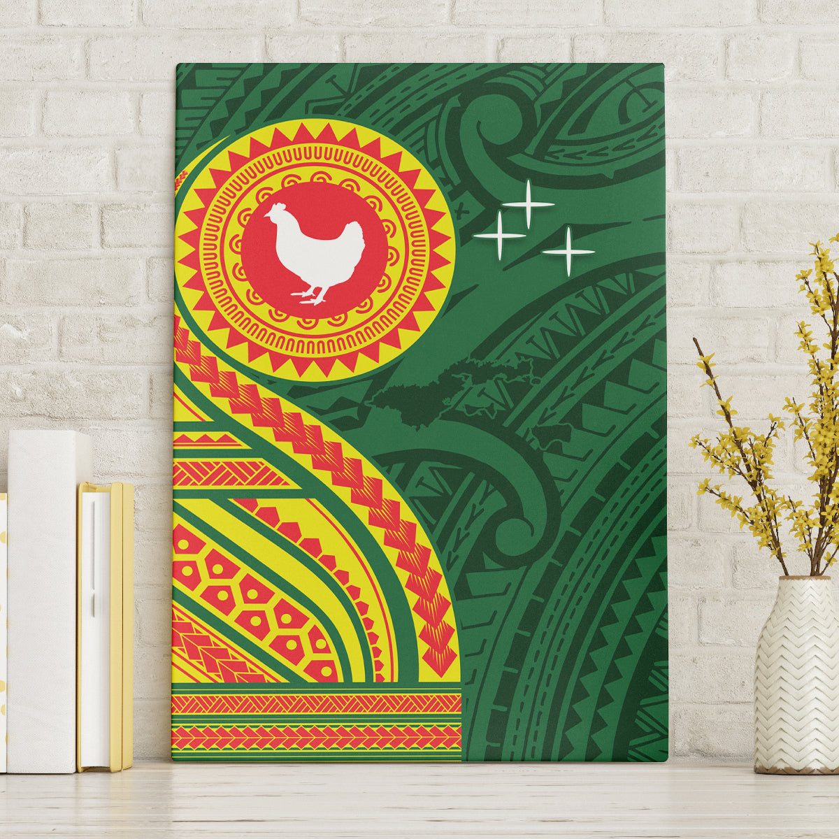 Manu'a Cession Day Canvas Wall Art Polynesian Pattern