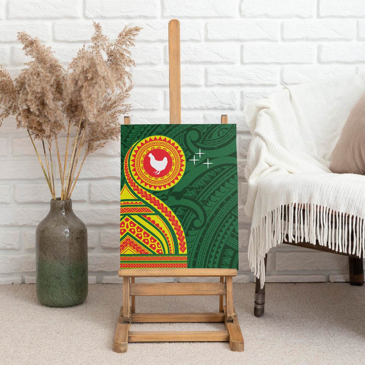 Manu'a Cession Day Canvas Wall Art Polynesian Pattern